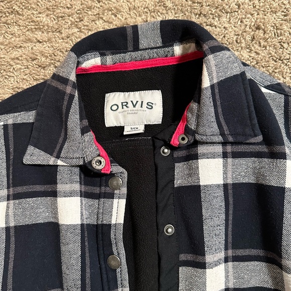 Orvis Navy and White Plaid Shacket - Picture 2 of 4